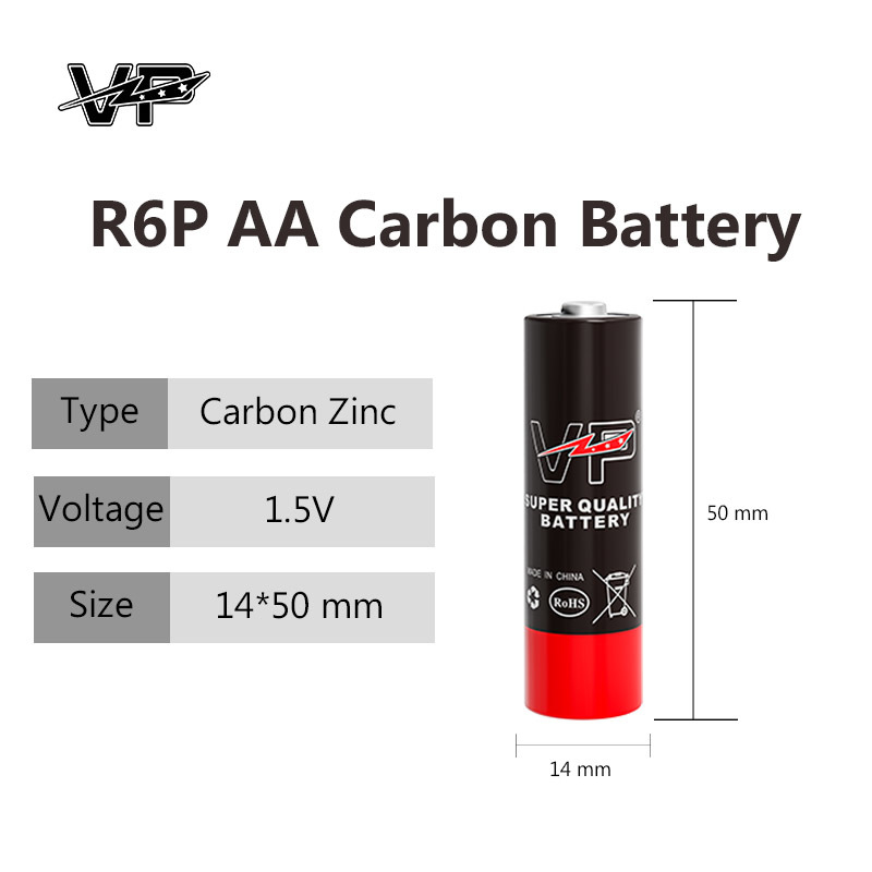 R6P UM3 1.5 Aa Carbon Zinc Battery Environmental Protection VP AA Primary Battery