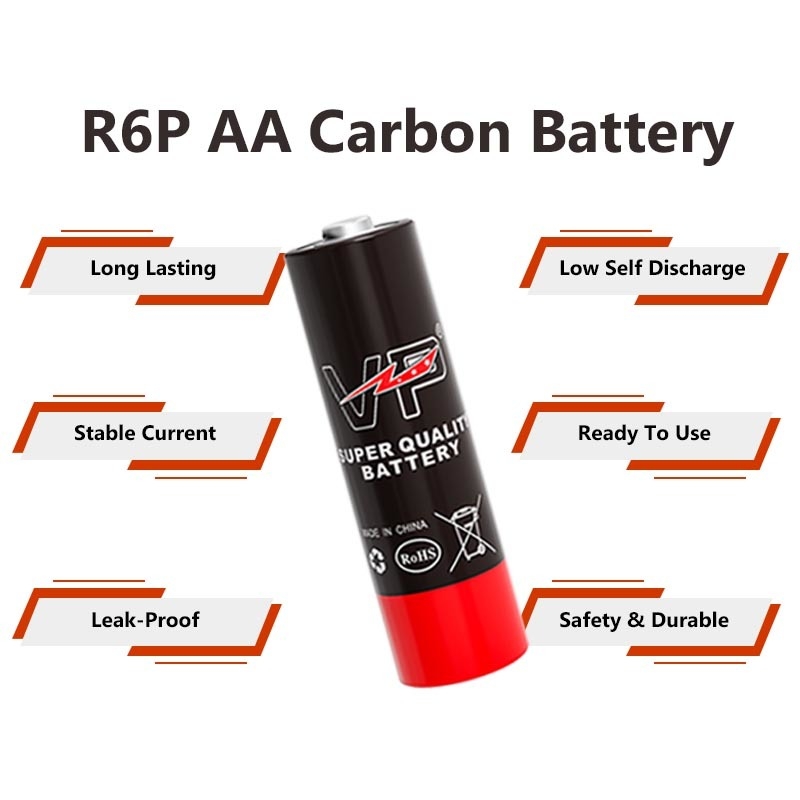 R6P UM3 1.5 Aa Carbon Zinc Battery Environmental Protection VP AA Primary Battery
