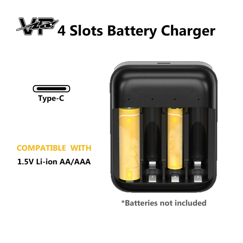 4 Slots 1.5V Li ion Rechargeable VP Battery Charger For AA and AAA Batteries M7032