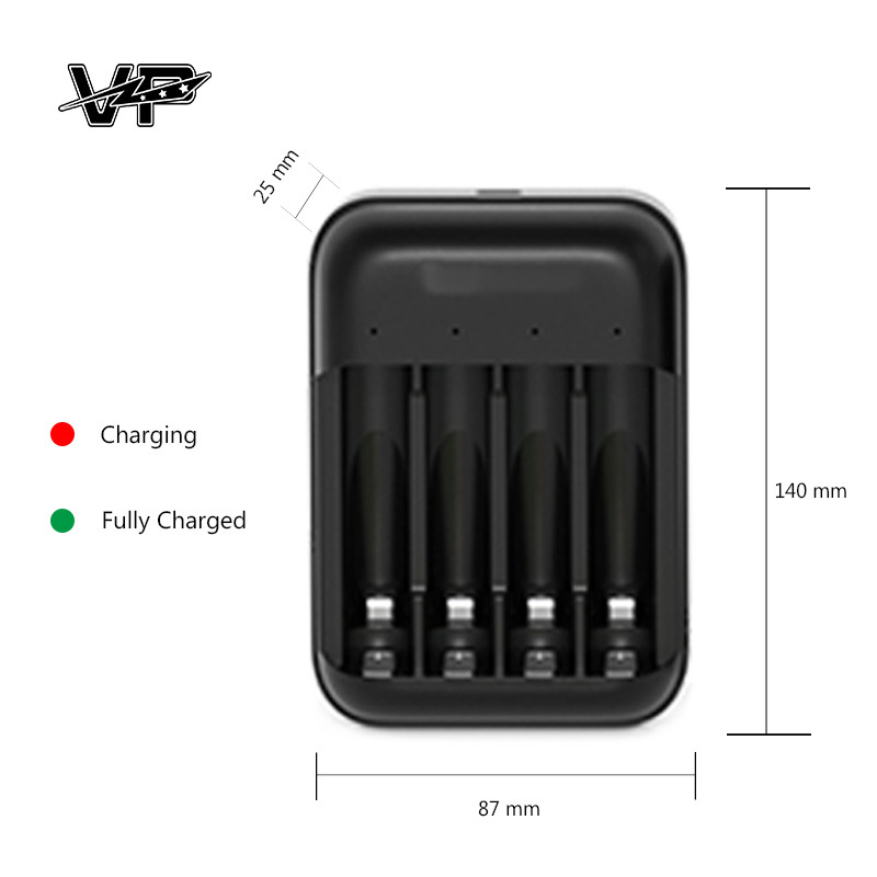 4 Slots 1.5V Li ion Rechargeable VP Battery Charger For AA and AAA Batteries M7032