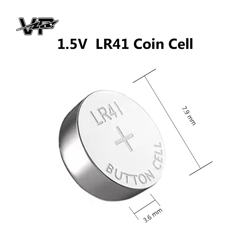 LR41 AG3 Mercury Free 1.5 Volt Alkaline Button Cell Battery VP With High Capacity