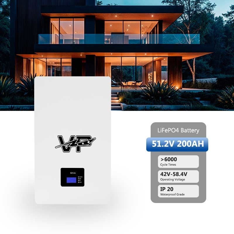 VP Lifepo4 Wall Mounted Lithium Battery 51.2V 100ah 200AH For Home Energy Storage