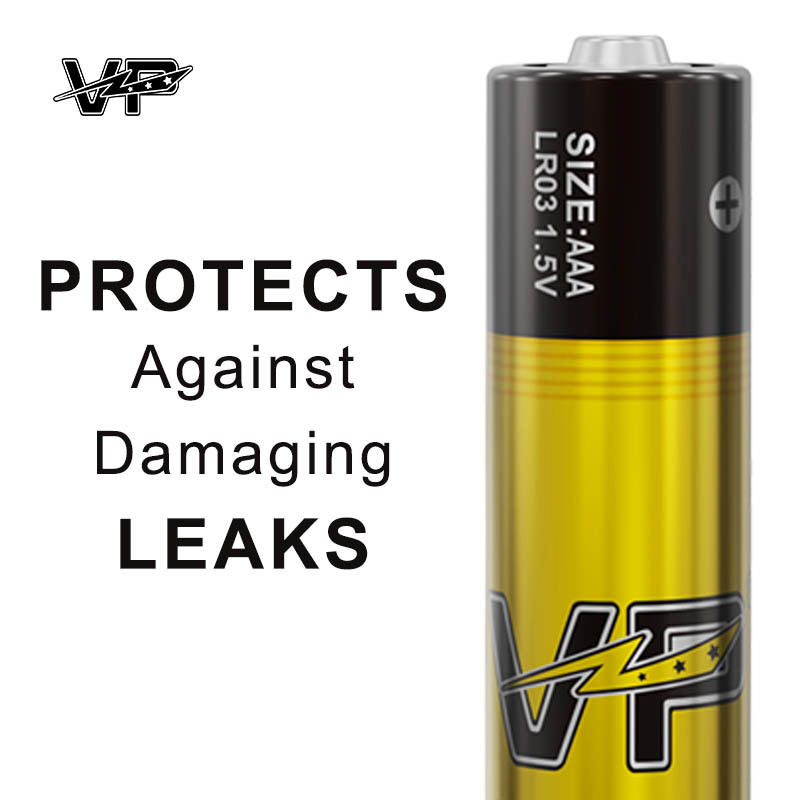 Industrial Alkaline Battery Lr03 Aaa 1.5 V Aluminium Foil AM4 130Mins Vp Batteries