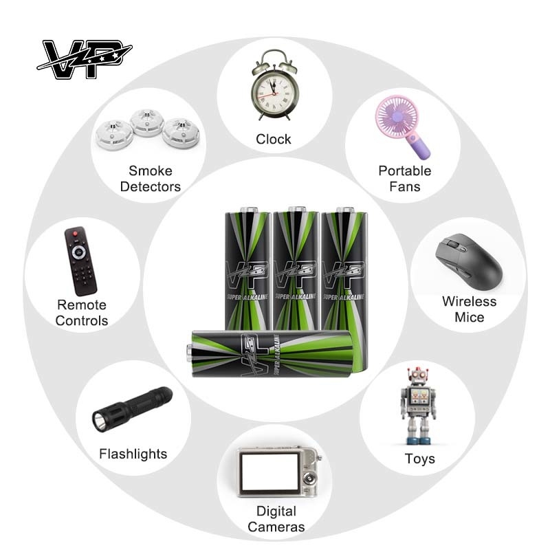 AA LR6 AM3 Dry Alkaline Cell Battery Stable 1.5V 400Mins Long Lasting Power VP Batteries