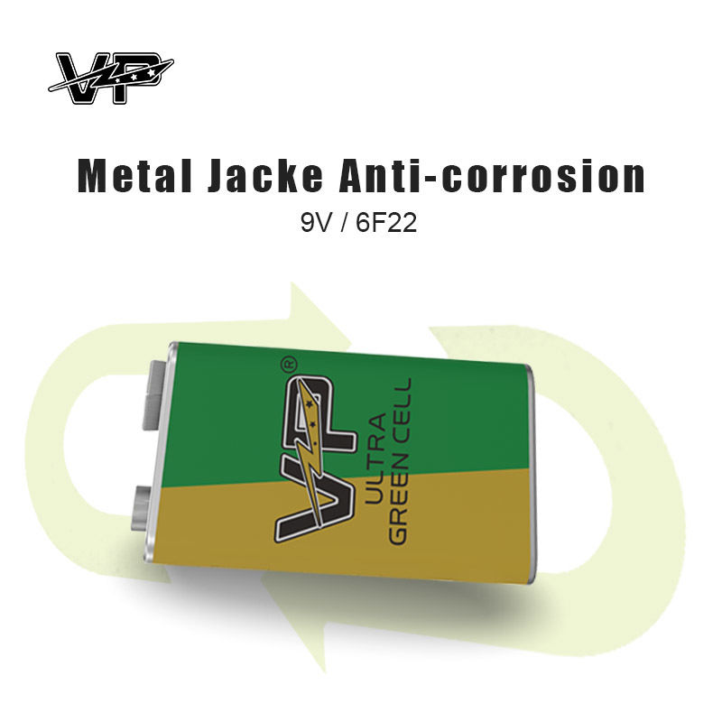 26 Saat 9 Volt VP Karbon Çinko Pil Kare Kuru Hücre Ultra Görev Sızdırmaz 6F22