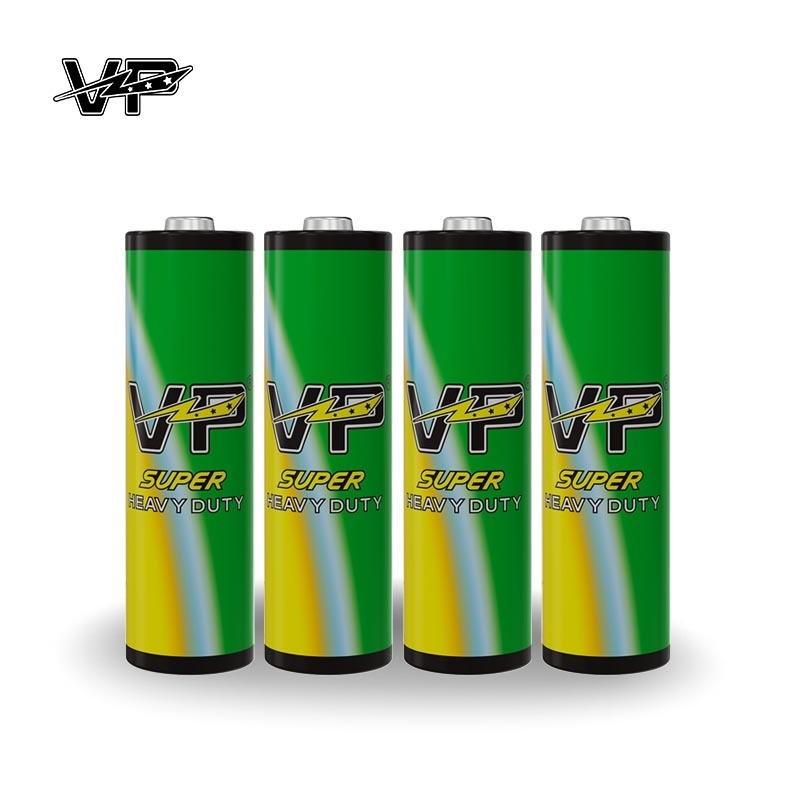 R6P Süper Ağır Güçlü VP Hücre Çinko ve Karbon Pil 100 Dakika AA UM3 1.5V Tek kullanımlık