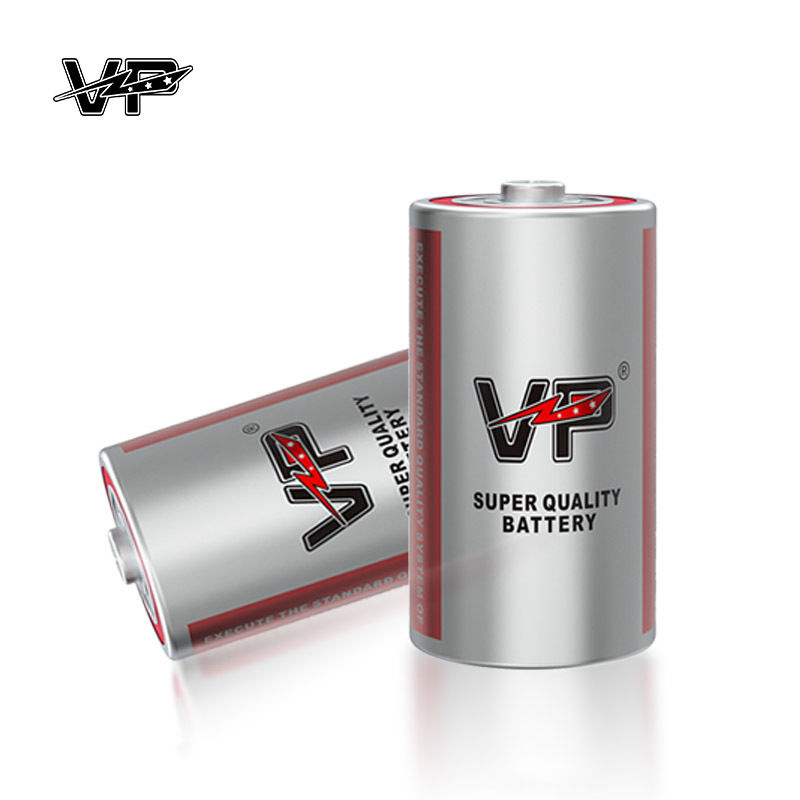 VP R20 Célula seca de carbono zinc tamaño D chaqueta de metal UM1 300 min 1.5 V batería de carbono zinc