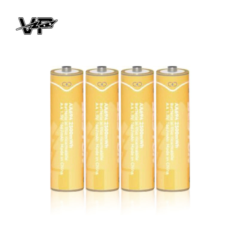 1.5 Volt Aa VP Lithium Rechargeable Batteries 2500mWh Stable Output For High Drain Devices