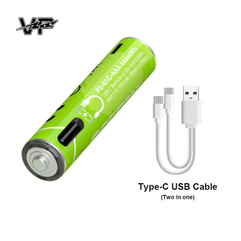 Fast Charging 666mWh USB Lithium Ion Aaa Rechargeable VP Batteries AAA Li Ion Cell