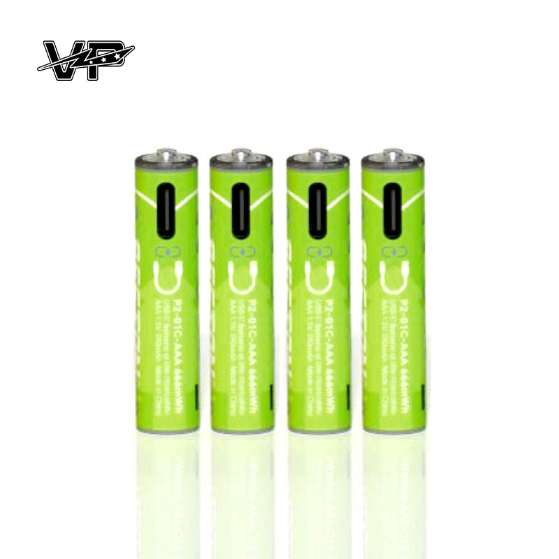 Fast Charging 666mWh USB Lithium Ion Aaa Rechargeable VP Batteries AAA Li Ion Cell