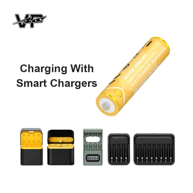 1300mWh Aaa 1.5 V Rechargeable VP Li Ion Battery By Free And Flexible Charging Methods