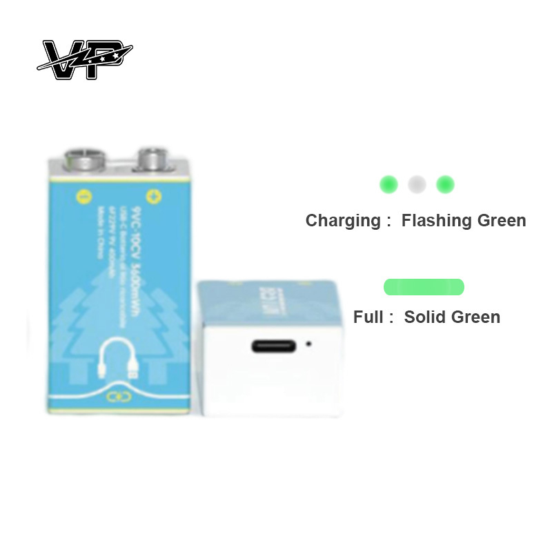 Multimeter Rechargeable  Lithium Ion Vp Battery 3700mWh Type C 6f22 9V