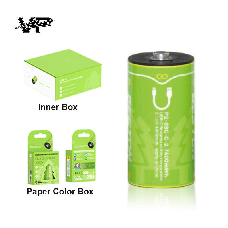 7400mWh C Size VP Stable 1.5V Lithium Ion Battery With USB-C Charge Port