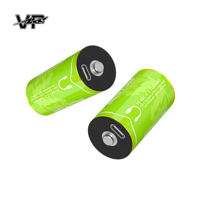 7400mWh C Size VP Stable 1.5V Lithium Ion Battery With USB-C Charge Port