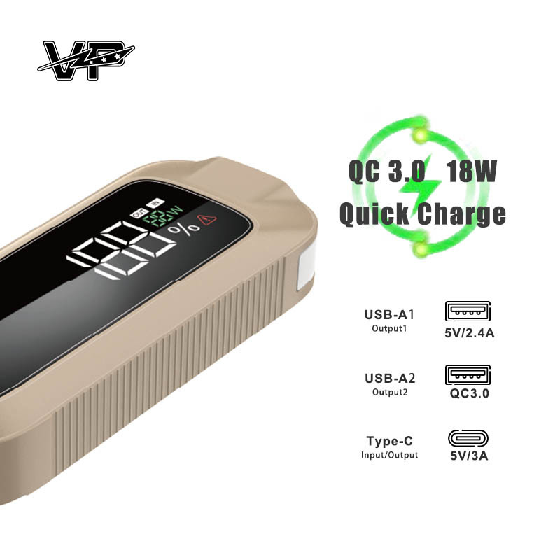 3000A 12000mAh VP Car Emergency Start Power Supply Car Power Bank USB Quick Charging