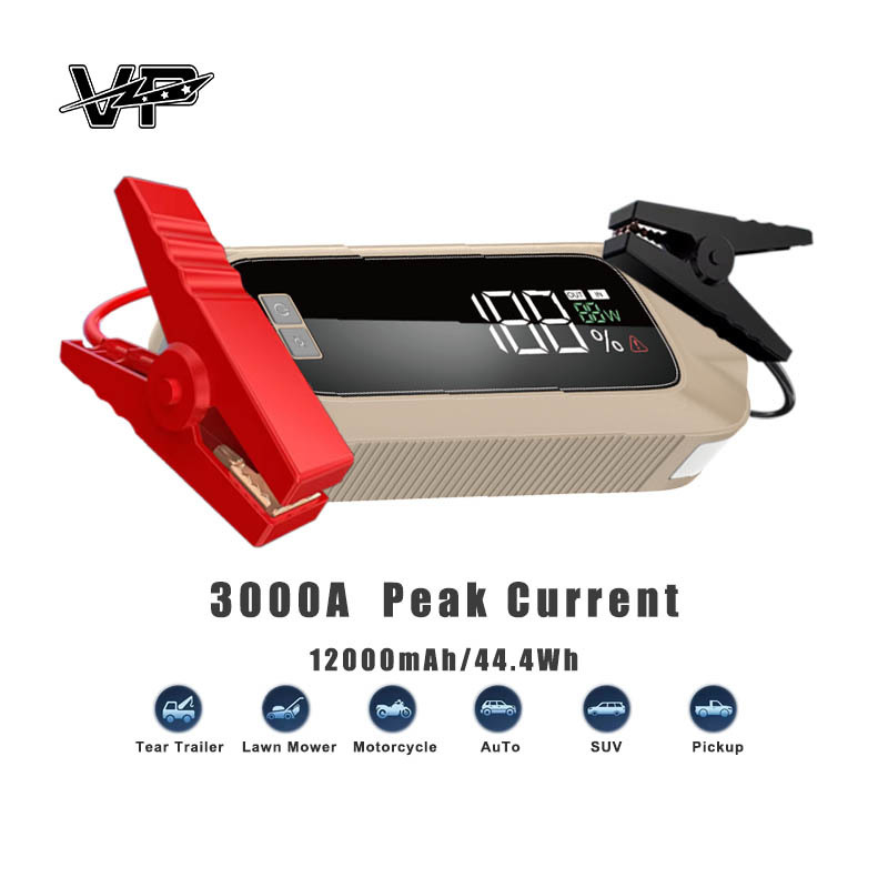 3000A 12000mAh VP Car Emergency Start Power Supply Car Power Bank USB Quick Charging