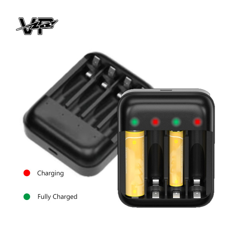 VP M7032 4 Slot Smart AA and AAA Li ion Battery Charger with Charging Indicator