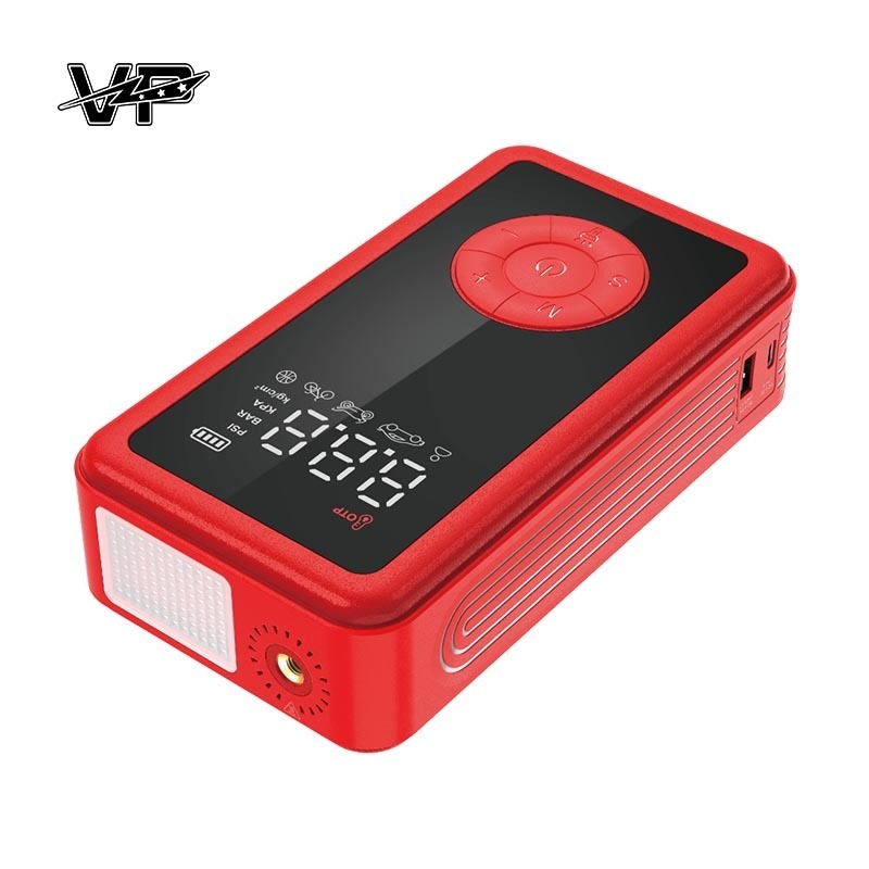 12000Ah 3000A Peak VP Portable Car Jump Starter With LED Light Air Compressor Emergency Tool Kit