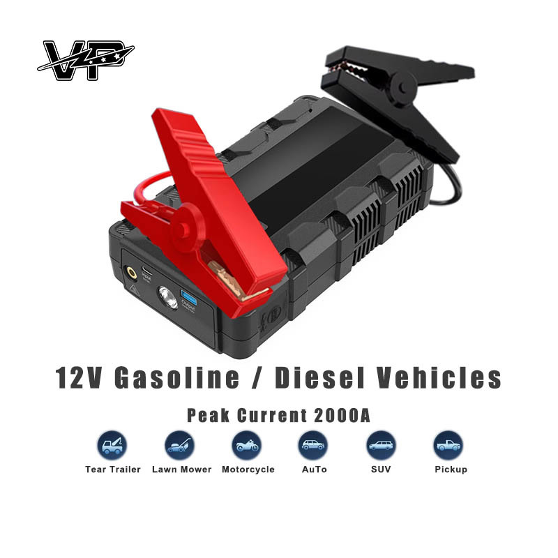 VP Peak 2000A 8000mAh Power Bank 12V Car Jump Starter Rechargeable Air Compressor