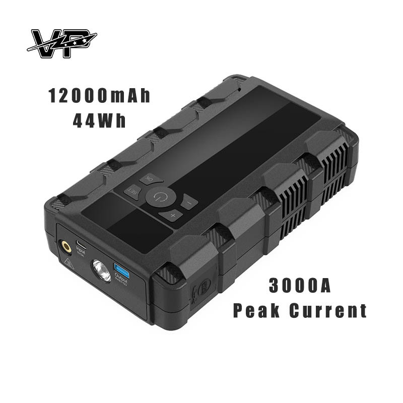 12000mAh Peak 3000A Car Jump Starter Power Bank Portable Air Pump Compressor VP Batteries