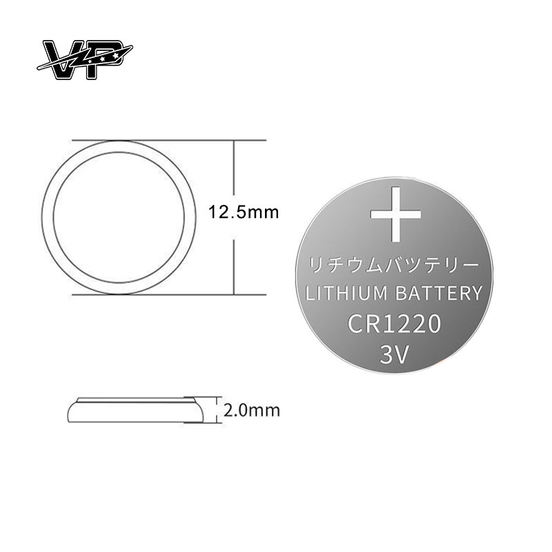 Lithium Cell CR1220 3V VP Button Battery For Watches Remote Controls CE Certified