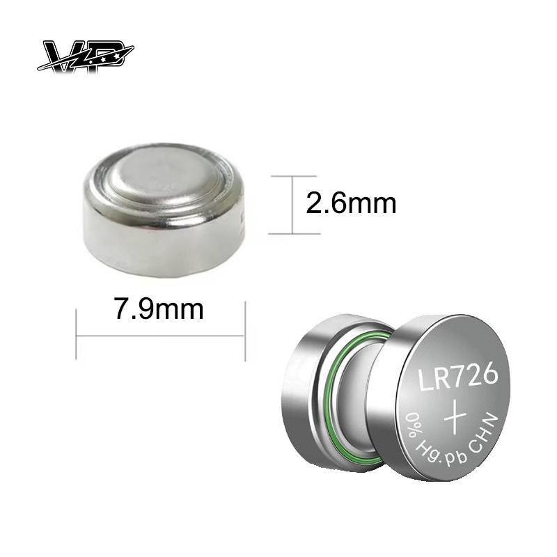 AG2 Alkaline Manganese Button Battery LR726 1.5V Leak Proof No Hg Coin Cell VP Batteries