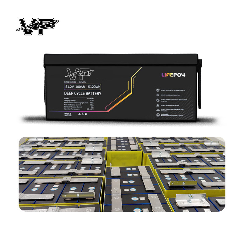 51.2V 100AH Smart Solar VP Batteries Lithium iron Phosphate Pack for Electric Power Systems
