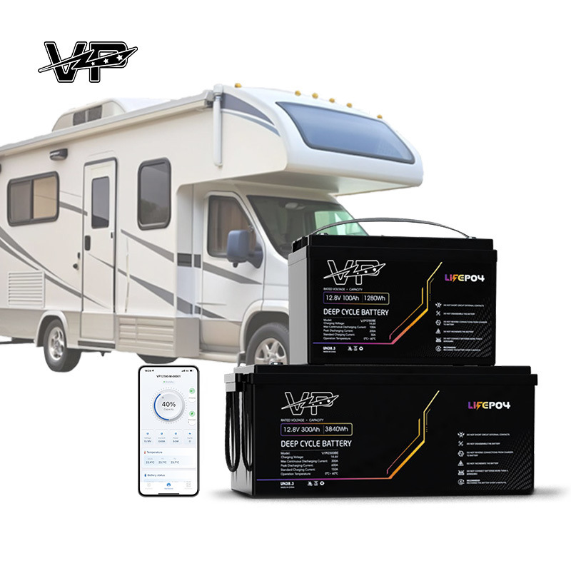 12.8V 100Ah Lead to Lithium 4000 Cycles LiFePO4 VP Solar Power and Backup Battery For RV