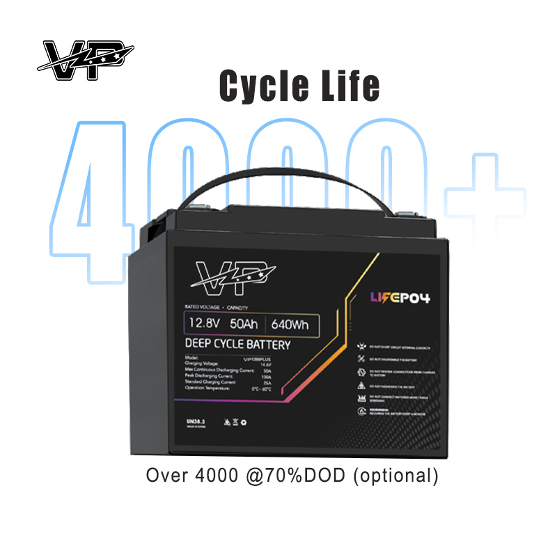 IP65 Long Life 50Ah 12.8V VP Lead to Lithium Ion Battery Recharge Lifepo4 Energy Storage