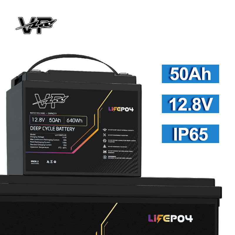 IP65 Long Life 50Ah 12.8V VP Lead to Lithium Ion Battery Recharge Lifepo4 Energy Storage