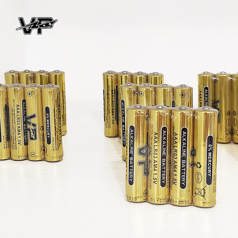 Customizable Logo AAA 1.5V VP Ultra Alkaline Batteries Lr03 Am4 Zn MnO2 Dry Cell