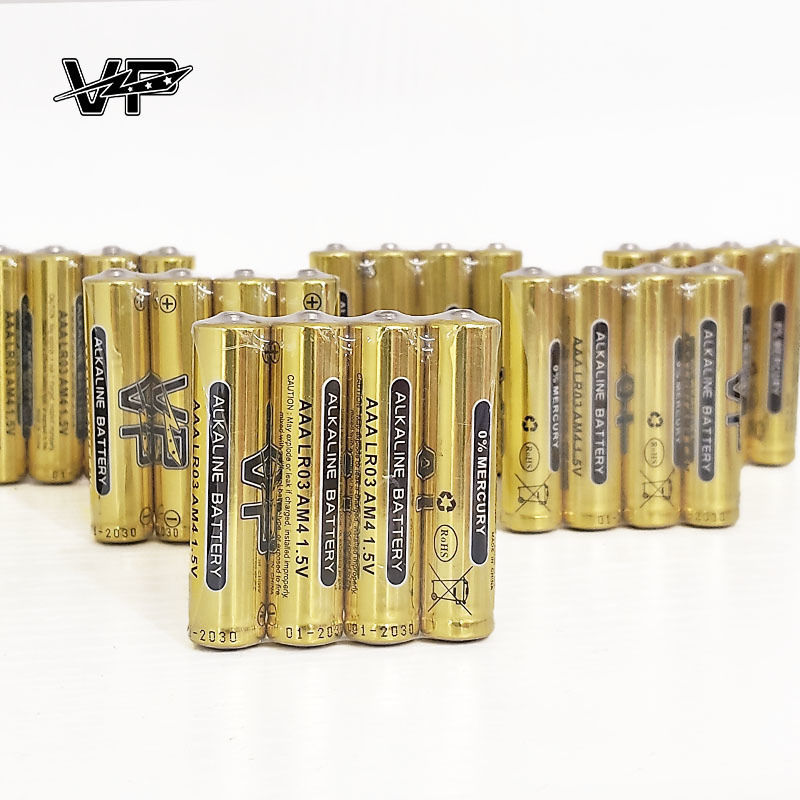 Customizable Logo AAA 1.5V VP Ultra Alkaline Batteries Lr03 Am4 Zn MnO2 Dry Cell