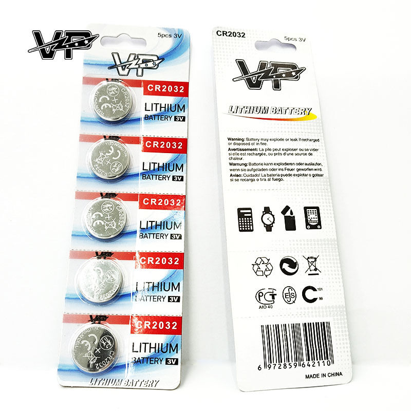 Coin Type CR 2032 VP Lithium 3V 220mHA Button Battery Leakproof Dry Cell