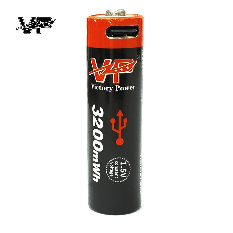 Bulk USB C Rechargeable AA Lithium Batteries 1.5V High Capacity 3200 mWh | OEM/ODM Factory Supplier