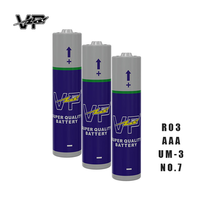 VP R03 Carbon Zinc Dry Cell UM4 AAA Primary Batteries Single Use 25mins